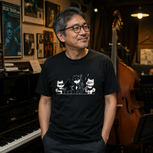 犬ジャズバンド ポメラニアンTシャツ | 音楽好き・犬好きに人気