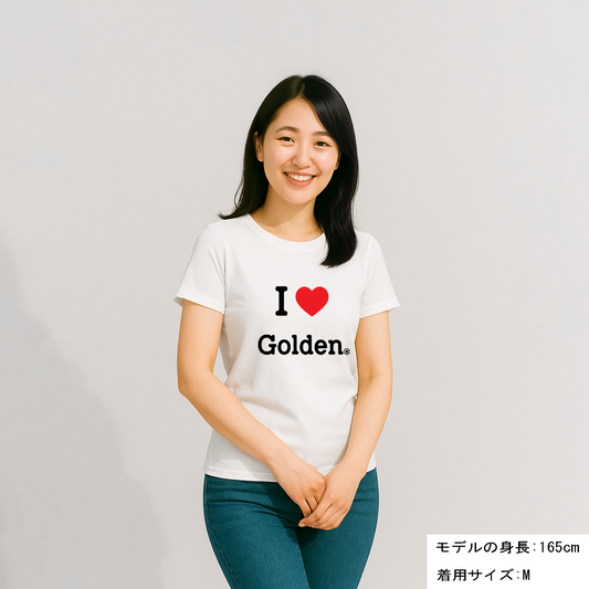 犬 tシャツ 犬イラスト ゴールデンレトリバーが好き I Love Golden