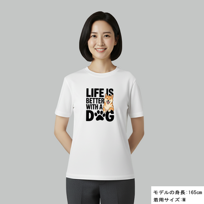 犬 tシャツ 犬イラスト 柴犬  Life is better with a Shiba アダルト&キッズサイズ