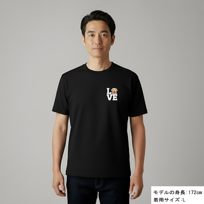 犬 tシャツ 犬イラスト ゴールデンレトリバー Love-Golden｜アダルト&キッズサイズ
