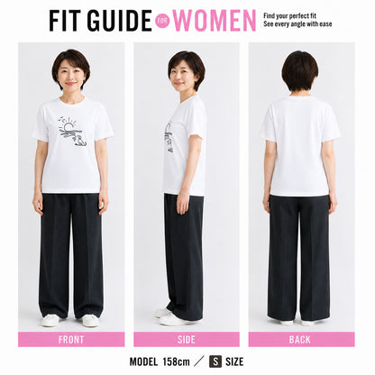 朝日と犬の線画 犬Tシャツ | アウトドア・犬好きに人気