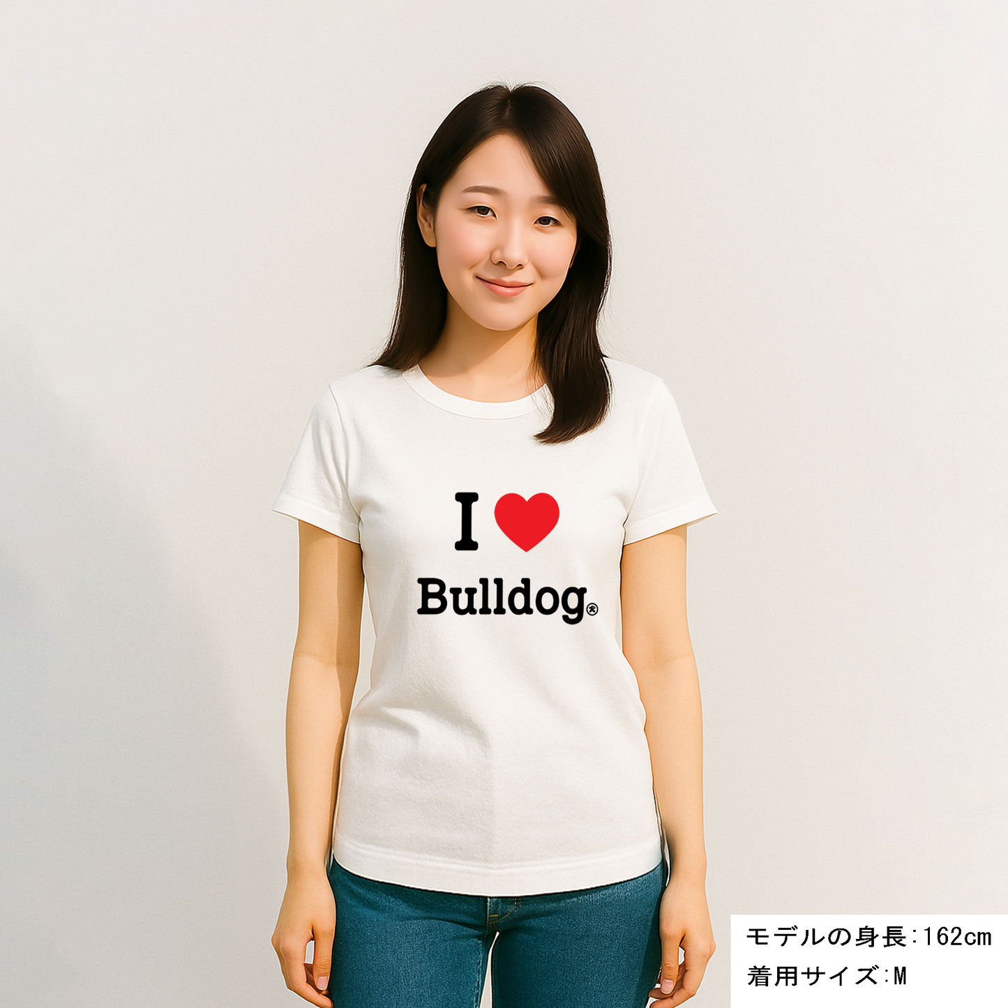 犬 tシャツ 犬イラスト フレンチ・ブルドッグが好き I Love Bulldog
