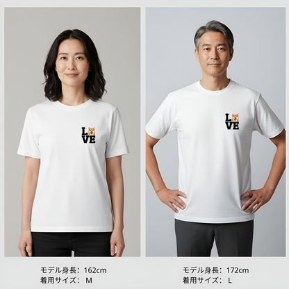 犬 tシャツ 犬イラスト柴犬  Love-Shiba｜アダルト&キッズサイズ