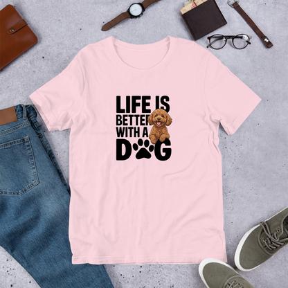 犬 tシャツ 犬イラストプードル Life is better with a Poodle ｜アダルト&キッズサイズ