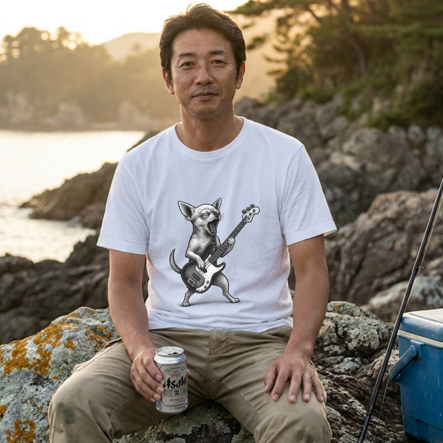 チワワ ベース ギター Tシャツ｜犬好き・ベーシスト・バンド・可愛い・面白い・音楽好きに人気