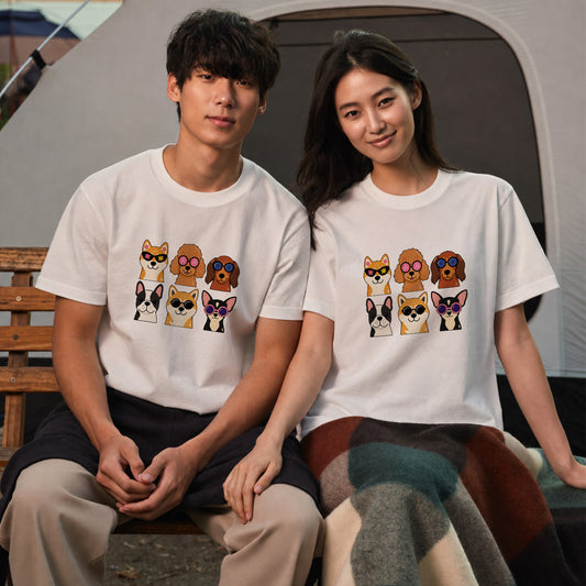 サングラス犬グループ 犬Tシャツ | 夏・おしゃれ好きに人気