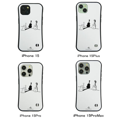 ケース いぬ 犬 イラスト  犬ギター ケース iPhone8, SE2, SE3 ~ ケースiPhone17シリーズ
