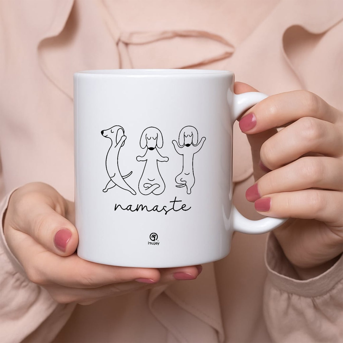マグカップ 犬イラスト かわいい  Namaste ダックスフンド ヨガ ｜犬好きにおすすめの面白い犬グッズ プレゼントにも最適