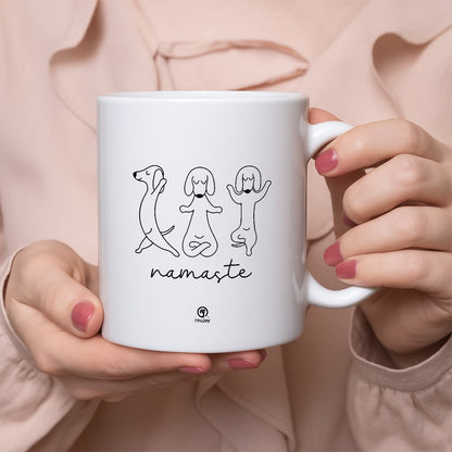 マグカップ 犬イラスト かわいい  Namaste ダックスフンド ヨガ ｜犬好きにおすすめの面白い犬グッズ プレゼントにも最適
