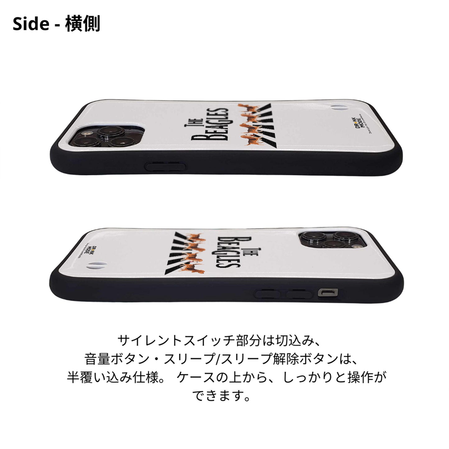 ケース いぬ 犬 イラスト   BEAGLES ビーグル犬 横断歩道グラフィックケース iPhone8, SE2, SE3 ~ ケースiPhone17シリーズ