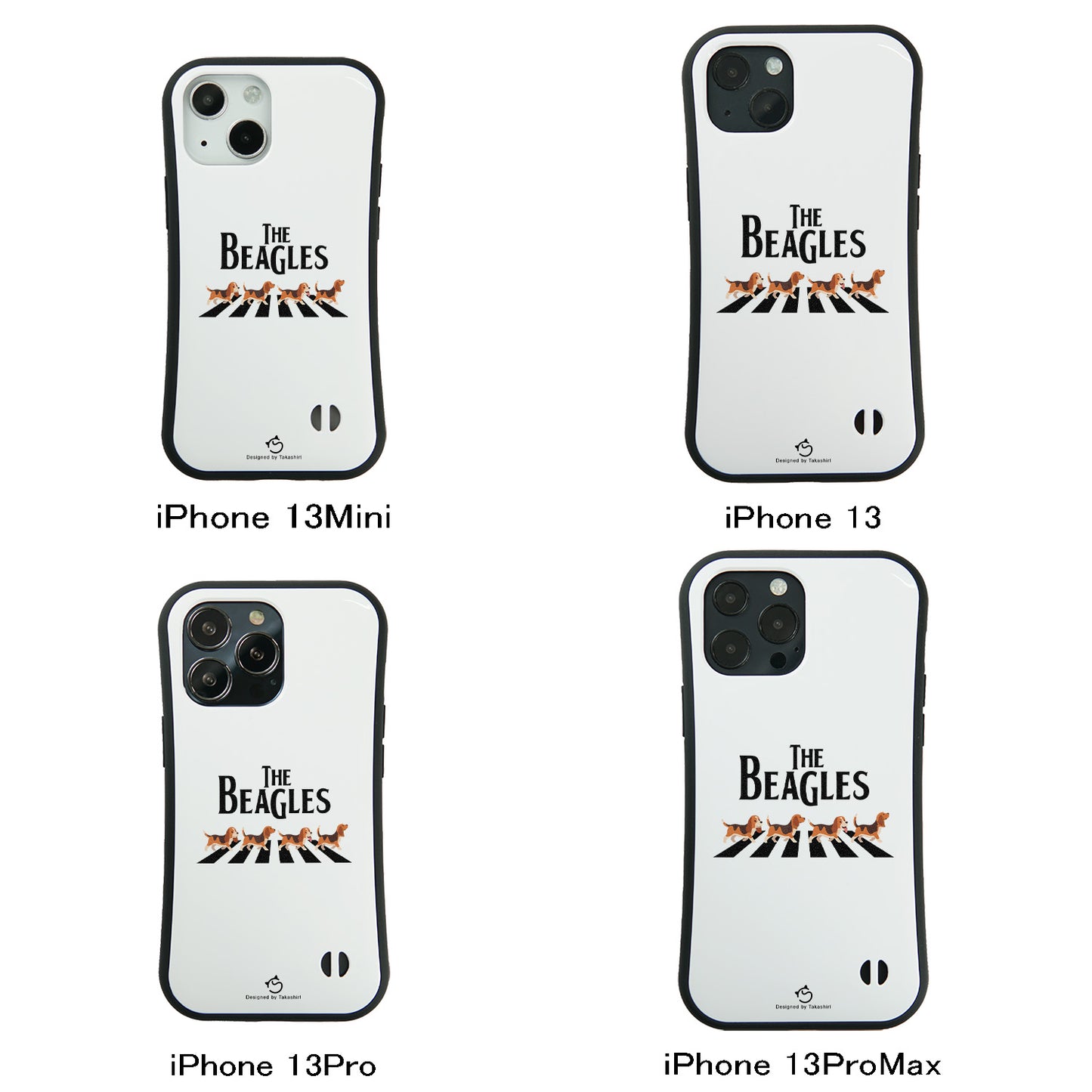 ケース いぬ 犬 イラスト   BEAGLES ビーグル犬 横断歩道グラフィックケース iPhone8, SE2, SE3 ~ ケースiPhone17シリーズ