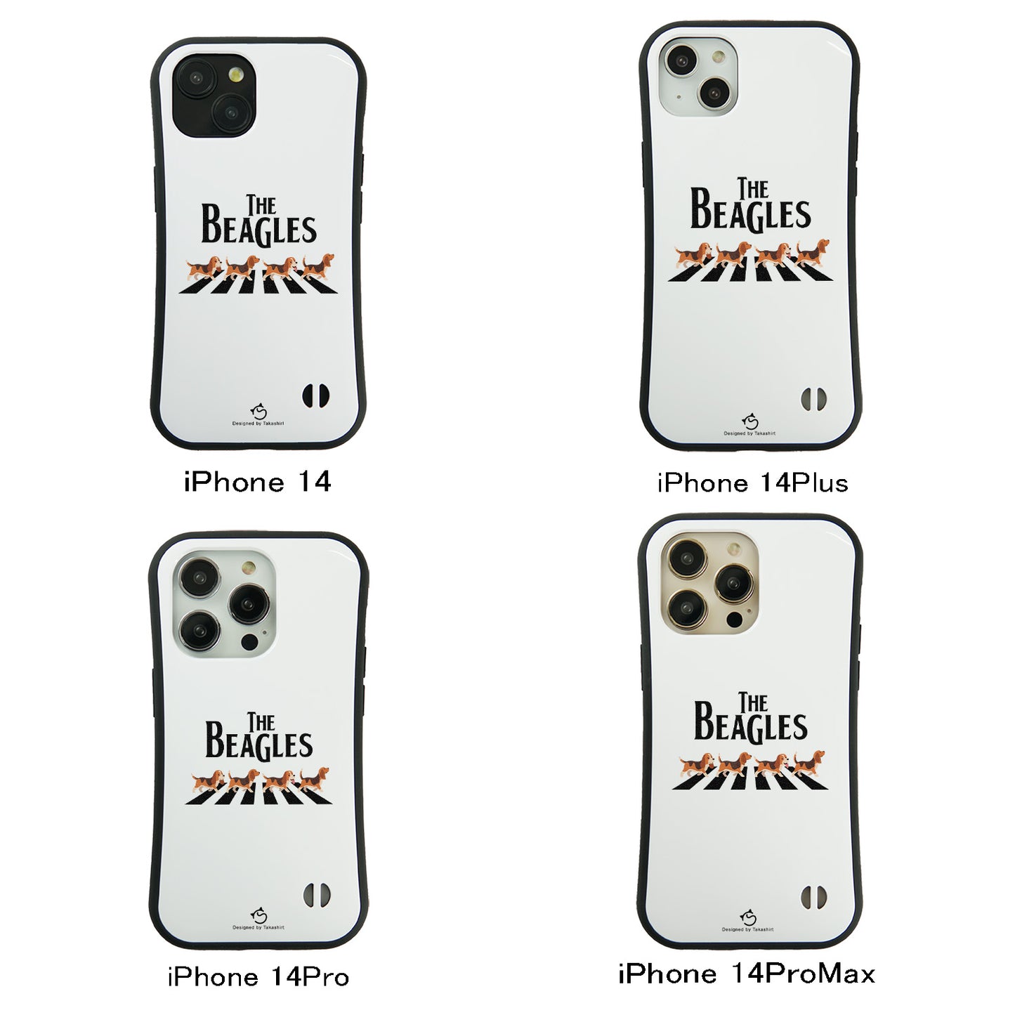 ケース いぬ 犬 イラスト   BEAGLES ビーグル犬 横断歩道グラフィックケース iPhone8, SE2, SE3 ~ ケースiPhone17シリーズ