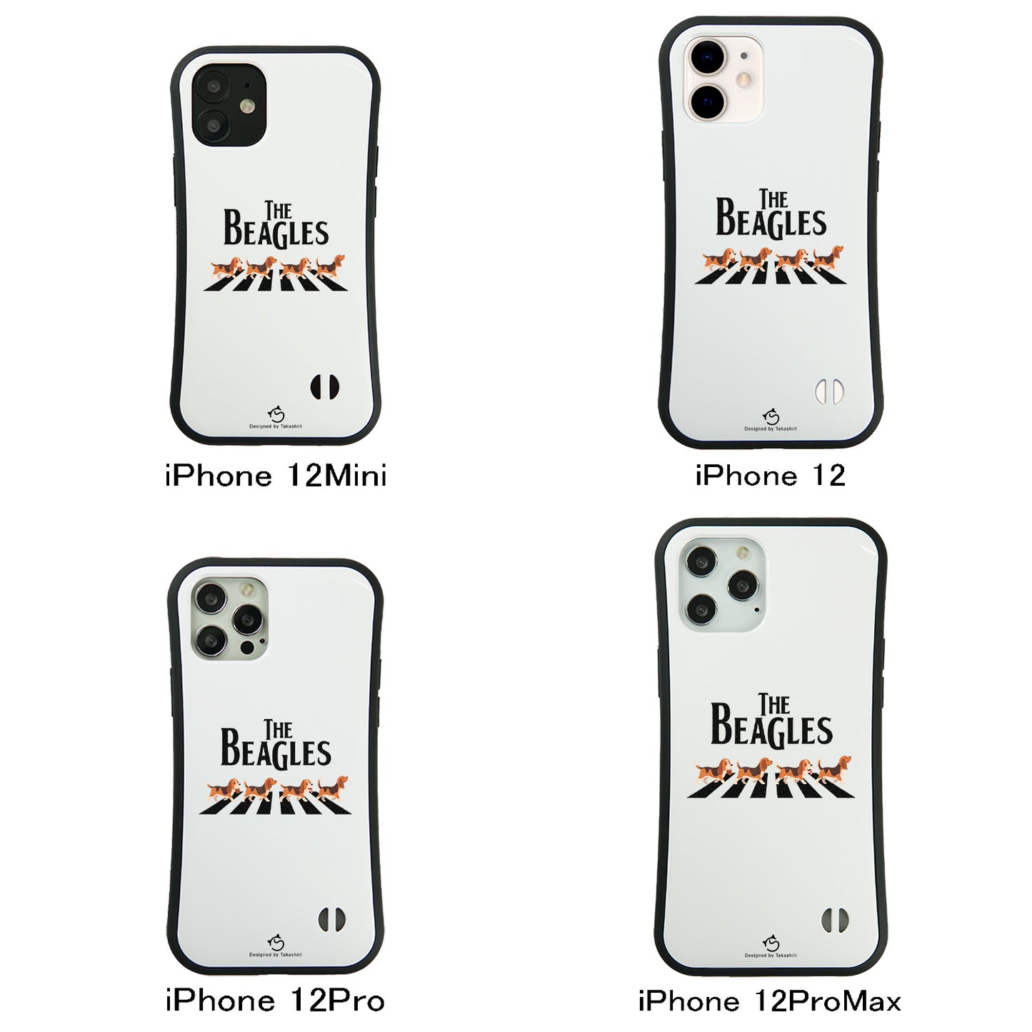 ケース いぬ 犬 イラスト   BEAGLES ビーグル犬 横断歩道グラフィックケース iPhone8, SE2, SE3 ~ ケースiPhone17シリーズ