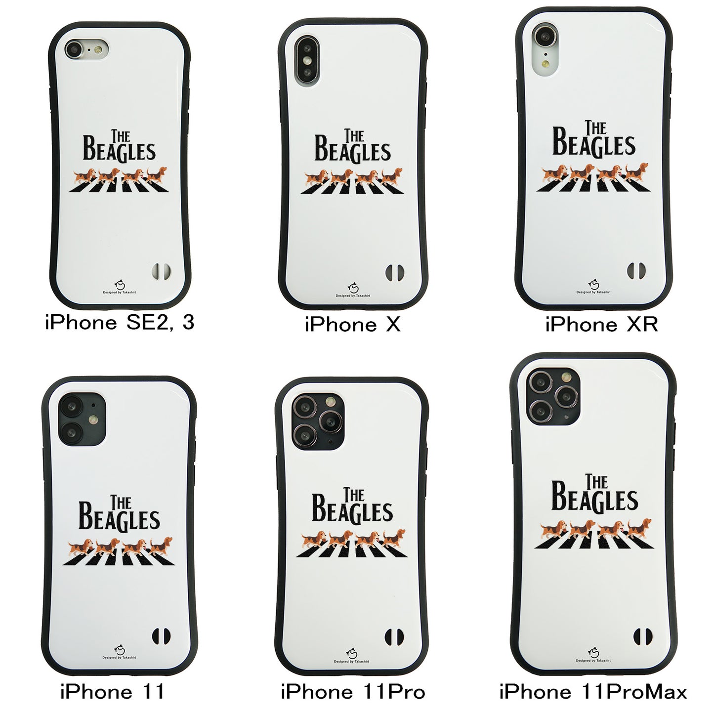 ケース いぬ 犬 イラスト   BEAGLES ビーグル犬 横断歩道グラフィックケース iPhone8, SE2, SE3 ~ ケースiPhone17シリーズ