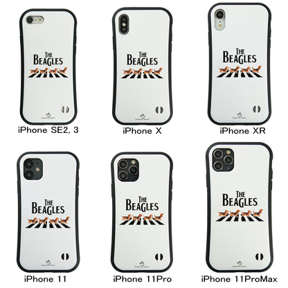 ケース いぬ 犬 イラスト   BEAGLES ビーグル犬 横断歩道グラフィックケース iPhone8, SE2, SE3 ~ ケースiPhone17シリーズ