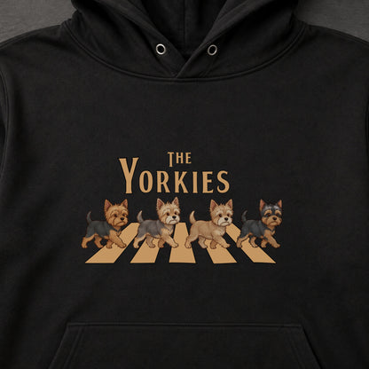 THE YORKIES | ヨークシャーテリア 横断歩道 お散歩 スウェット パーカー【犬好き・ギフトに最適】