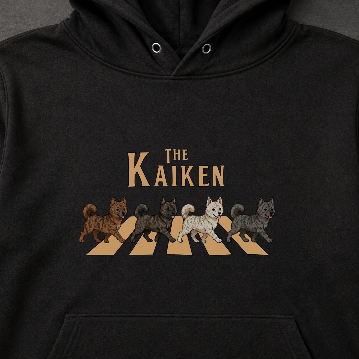 THE KAIKEN | 甲斐犬 横断歩道 お散歩 スウェット パーカー【日本犬・ギフトに最適】