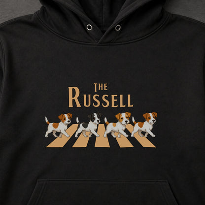 THE RUSSELL | ジャックラッセルテリア 横断歩道 お散歩 スウェット パーカー【犬好き・ギフトに最適】