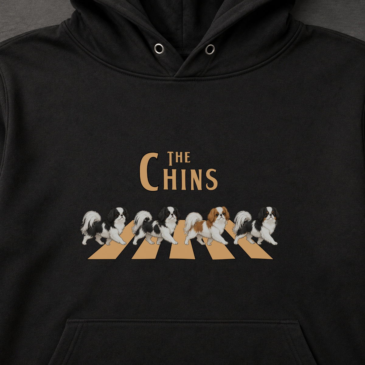 THE CHINS | 狆（チン） 横断歩道 お散歩 スウェット パーカー【日本犬・ギフトに最適】