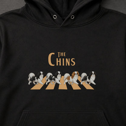 THE CHINS | 狆（チン） 横断歩道 お散歩 スウェット パーカー【日本犬・ギフトに最適】