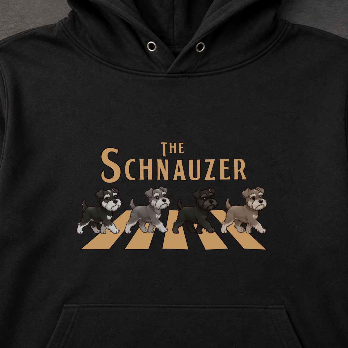 THE SCHNAUZER | ミニチュアシュナウザー 横断歩道 お散歩 スウェット パーカー【犬好き・ギフトに最適】