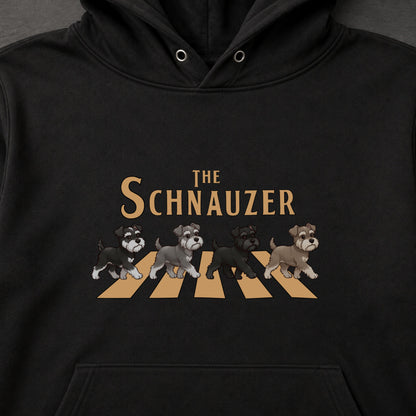 THE SCHNAUZER | ミニチュアシュナウザー 横断歩道 お散歩 スウェット パーカー【犬好き・ギフトに最適】