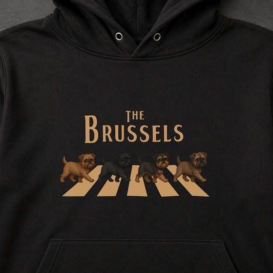 THE BRUSSELS | ブリュッセルグリフォン 横断歩道 お散歩 スウェット パーカー【犬好き・ギフトに最適】