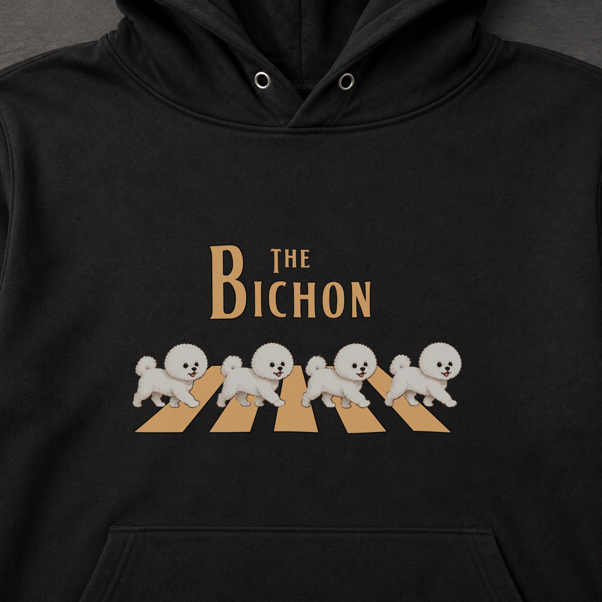 THE BICHON | ビションフリーゼ 横断歩道 お散歩 スウェット パーカー【犬好き・ギフトに最適】