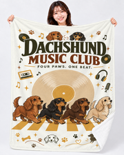 Dachshund Music Club ダックスフンドの音楽クラブデザイン | ブランケット