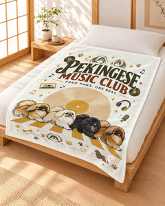 Pekingese Music Club ペキニーズミュージッククラブデザイン | ブランケット