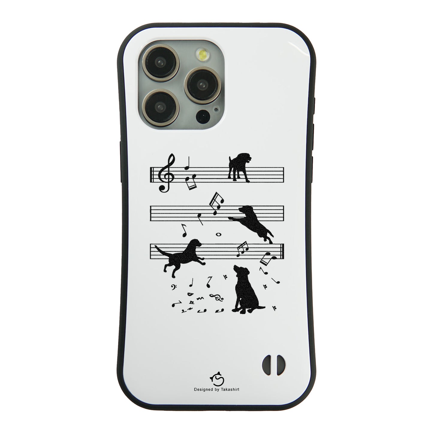 ケース いぬ 犬 イラスト  音符と踊る犬  ケース iPhone8, SE2, SE3 ~ ケースiPhone17シリーズ