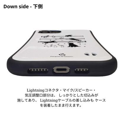ケース いぬ 犬 イラスト  音符と踊る犬  ケース iPhone8, SE2, SE3 ~ ケースiPhone17シリーズ