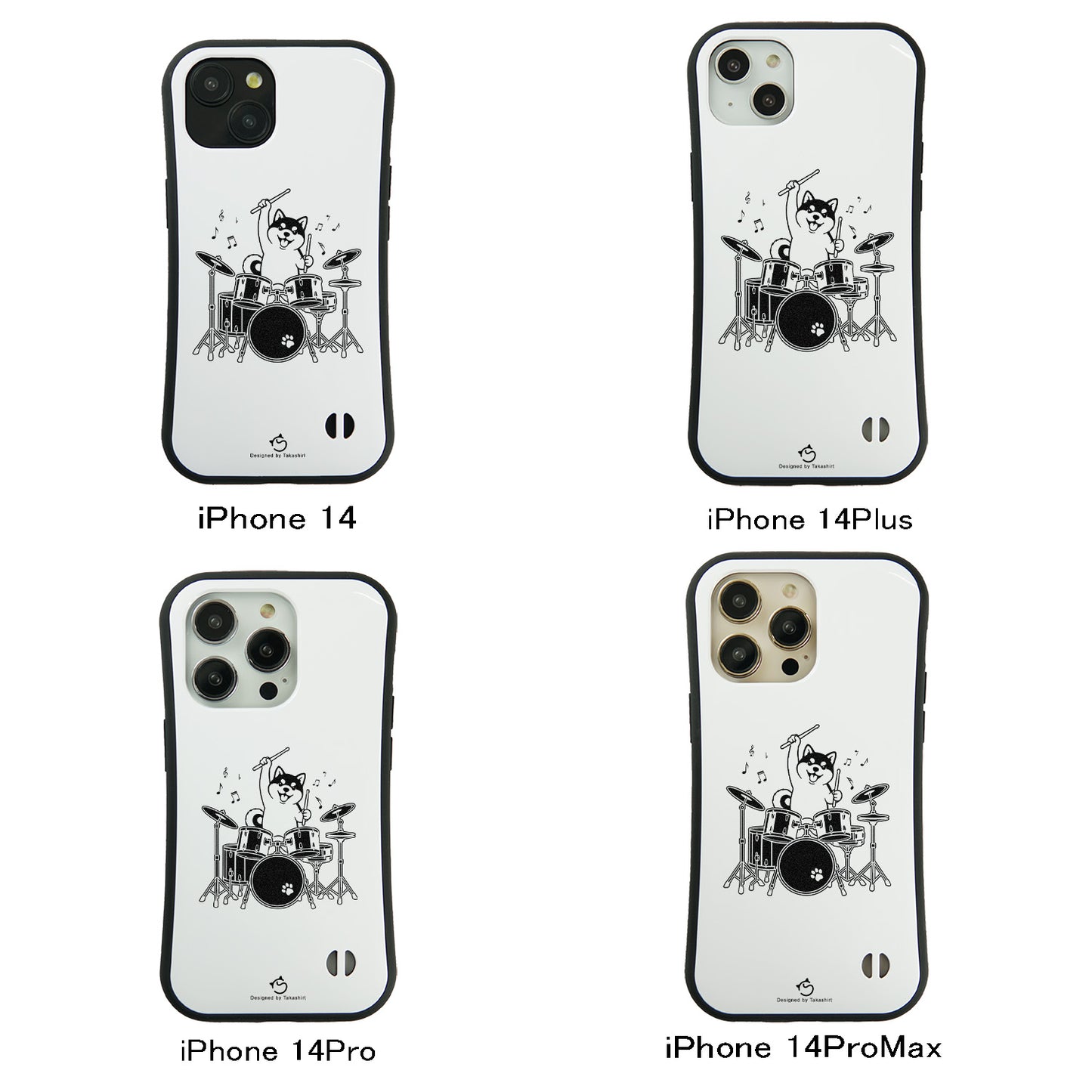 ケース いぬ 犬 イラスト  ドラムを叩く柴犬 柴犬 ケース iPhone8, SE2, SE3 ~ ケースiPhone17シリーズ