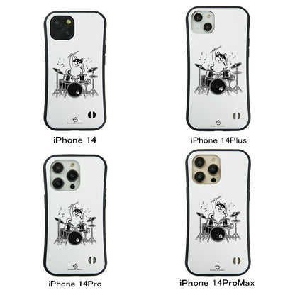 ケース いぬ 犬 イラスト  ドラムを叩く柴犬 柴犬 ケース iPhone8, SE2, SE3 ~ ケースiPhone17シリーズ