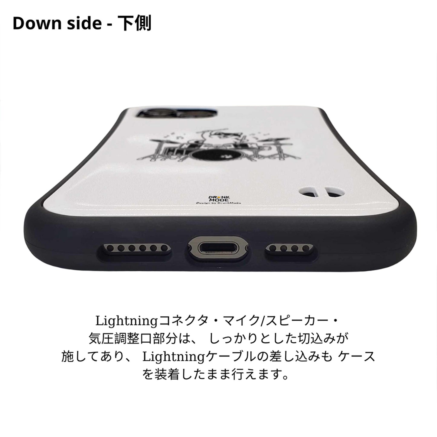 ケース いぬ 犬 イラスト  ドラムを叩く柴犬 柴犬 ケース iPhone8, SE2, SE3 ~ ケースiPhone17シリーズ