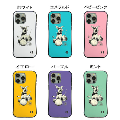 ケース いぬ 犬 イラスト  犬 エコ バッグ シュナウザー ドラム ケース iPhone8, SE2, SE3 ~ ケースiPhone17シリーズ