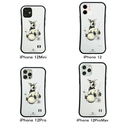 ケース いぬ 犬 イラスト  犬 エコ バッグ シュナウザー ドラム ケース iPhone8, SE2, SE3 ~ ケースiPhone17シリーズ