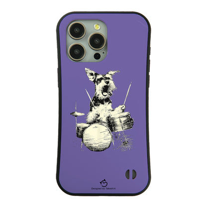 ケース いぬ 犬 イラスト  犬 エコ バッグ シュナウザー ドラム ケース iPhone8, SE2, SE3 ~ ケースiPhone17シリーズ