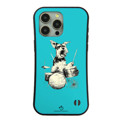 ケース いぬ 犬 イラスト  犬 エコ バッグ シュナウザー ドラム ケース iPhone8, SE2, SE3 ~ ケースiPhone17シリーズ