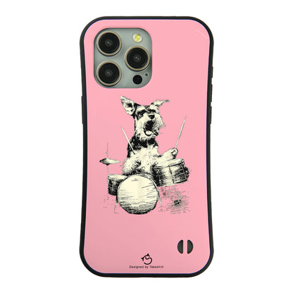 ケース いぬ 犬 イラスト  犬 エコ バッグ シュナウザー ドラム ケース iPhone8, SE2, SE3 ~ ケースiPhone17シリーズ