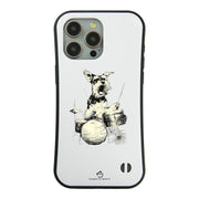 ケース いぬ 犬 イラスト  犬 エコ バッグ シュナウザー ドラム ケース iPhone8, SE2, SE3 ~ ケースiPhone17シリーズ