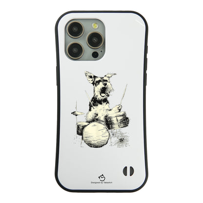 ケース いぬ 犬 イラスト  犬 エコ バッグ シュナウザー ドラム ケース iPhone8, SE2, SE3 ~ ケースiPhone17シリーズ