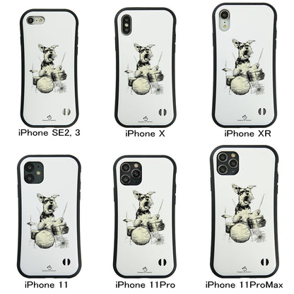 ケース いぬ 犬 イラスト  犬 エコ バッグ シュナウザー ドラム ケース iPhone8, SE2, SE3 ~ ケースiPhone17シリーズ