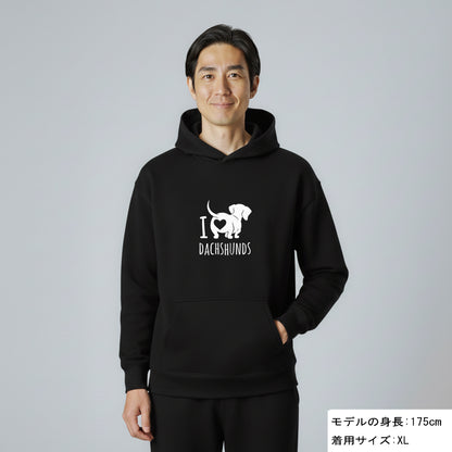 犬 パーカー 犬イラスト いぬ かわいい ダックスフンドが大好き I Love Dachshunds