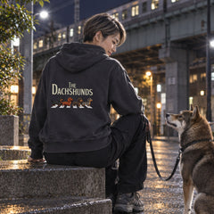 ブラックのダックスフンド バックプリント 着用イメージ