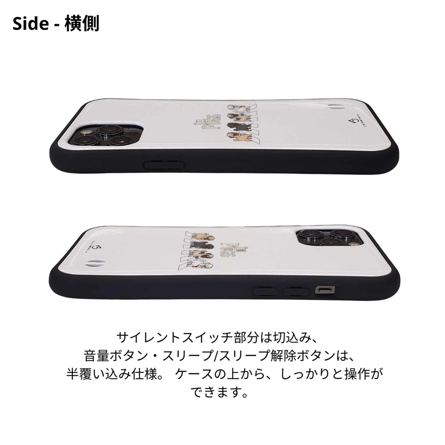 ケース いぬ 犬 イラスト THE PUGS ケース iPhone8, SE2, SE3 ~ ケースiPhone17シリーズ