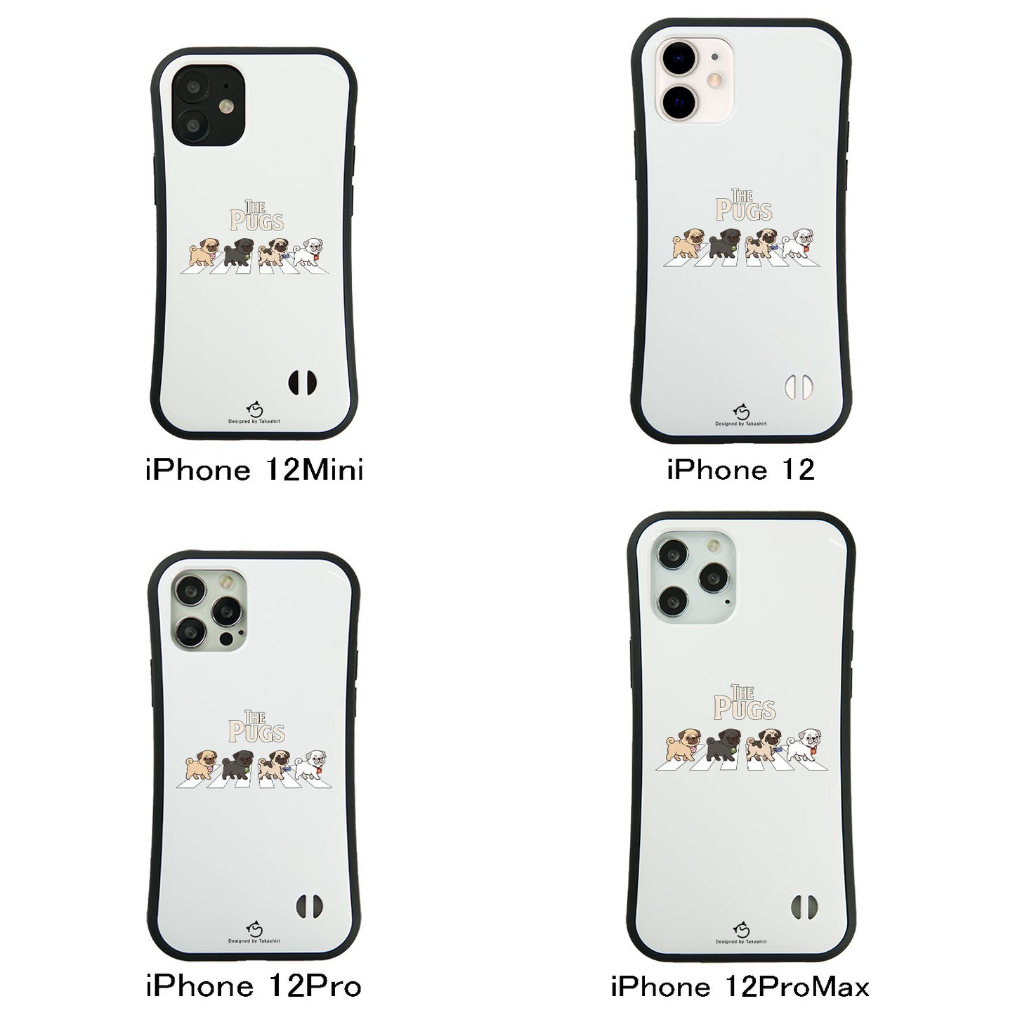 ケース いぬ 犬 イラスト THE PUGS ケース iPhone8, SE2, SE3 ~ ケースiPhone17シリーズ