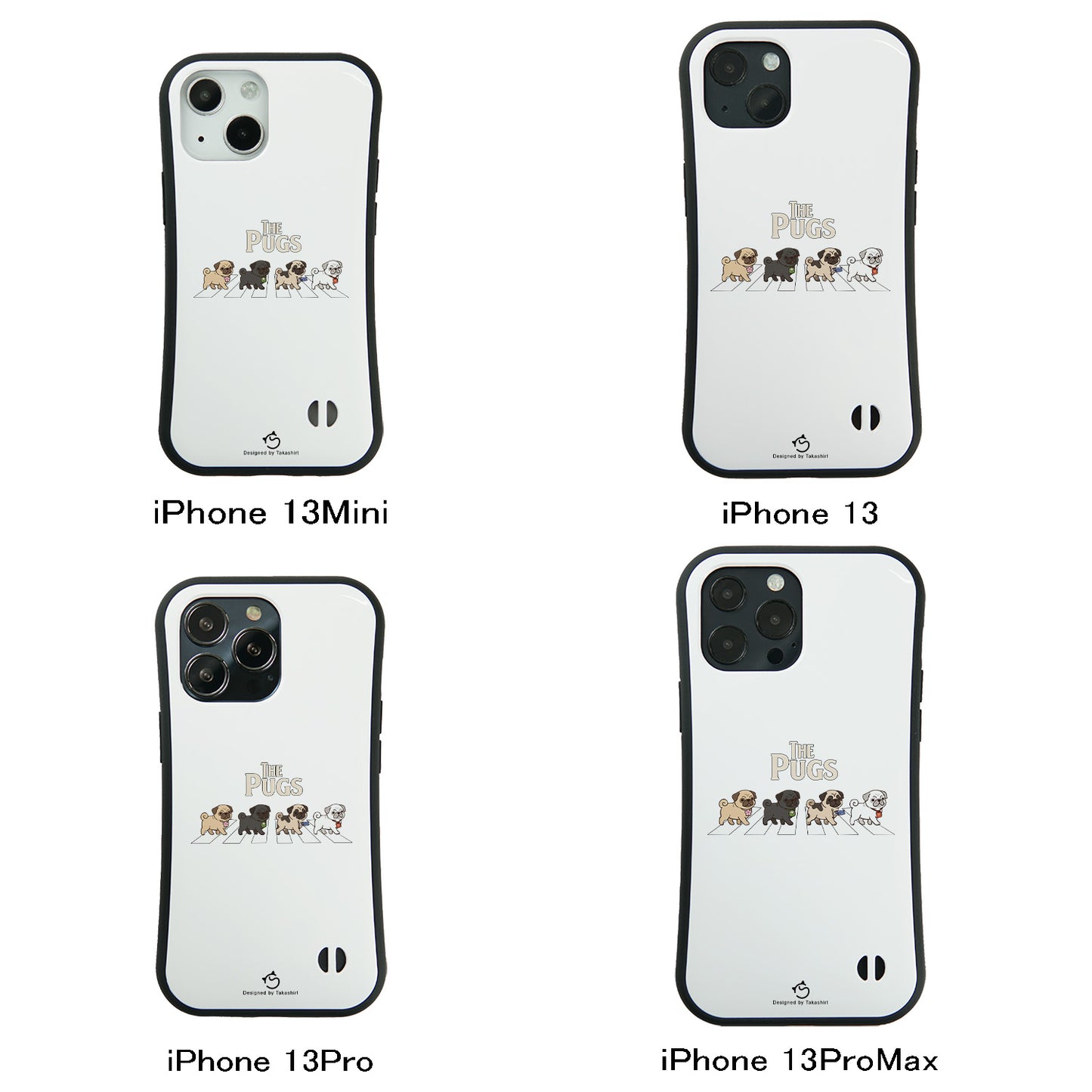 ケース いぬ 犬 イラスト THE PUGS ケース iPhone8, SE2, SE3 ~ ケースiPhone17シリーズ