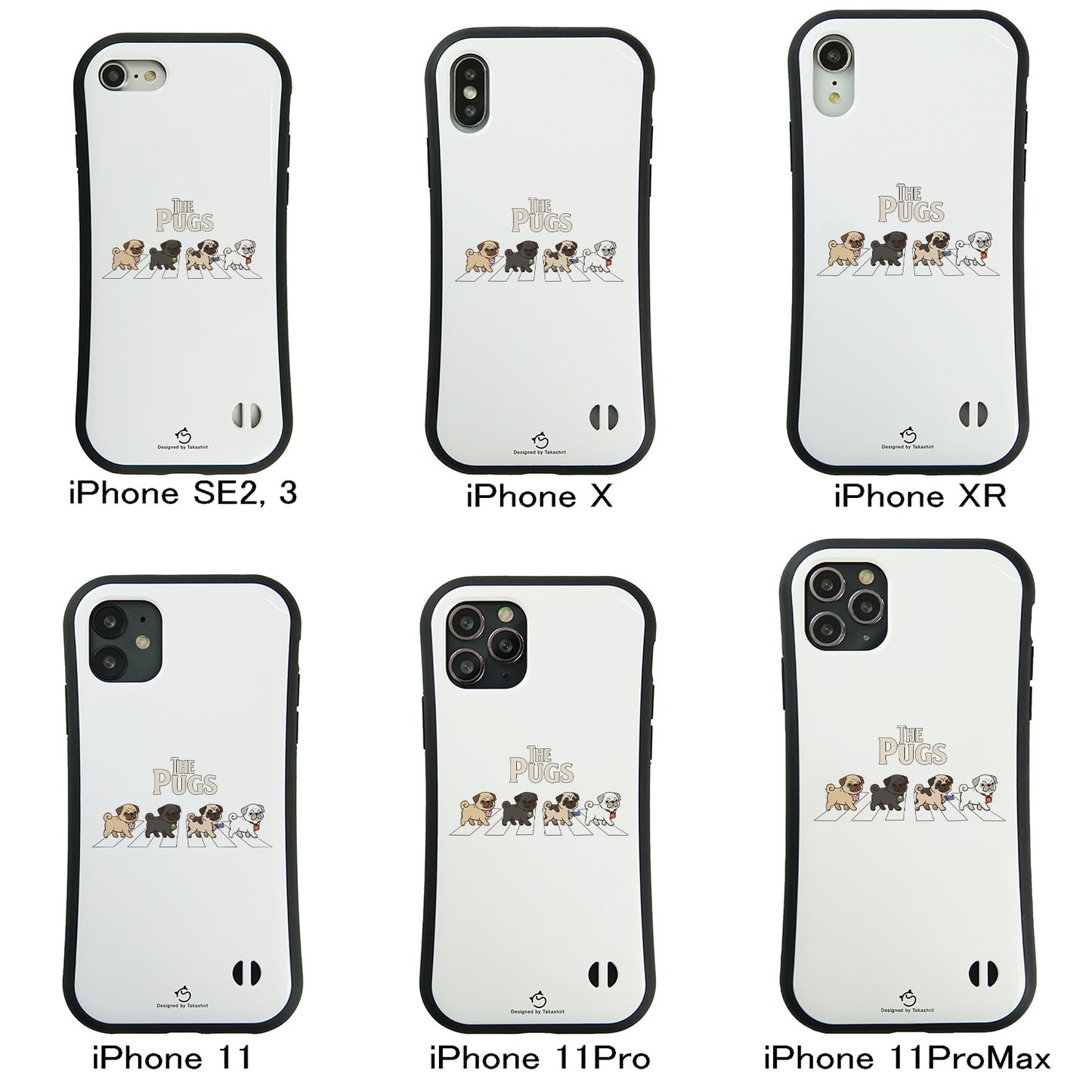 ケース いぬ 犬 イラスト THE PUGS ケース iPhone8, SE2, SE3 ~ ケースiPhone17シリーズ