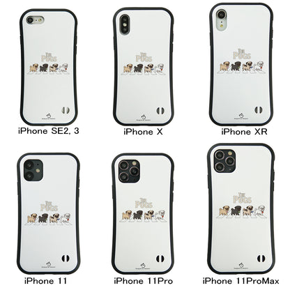ケース いぬ 犬 イラスト THE PUGS ケース iPhone8, SE2, SE3 ~ ケースiPhone17シリーズ